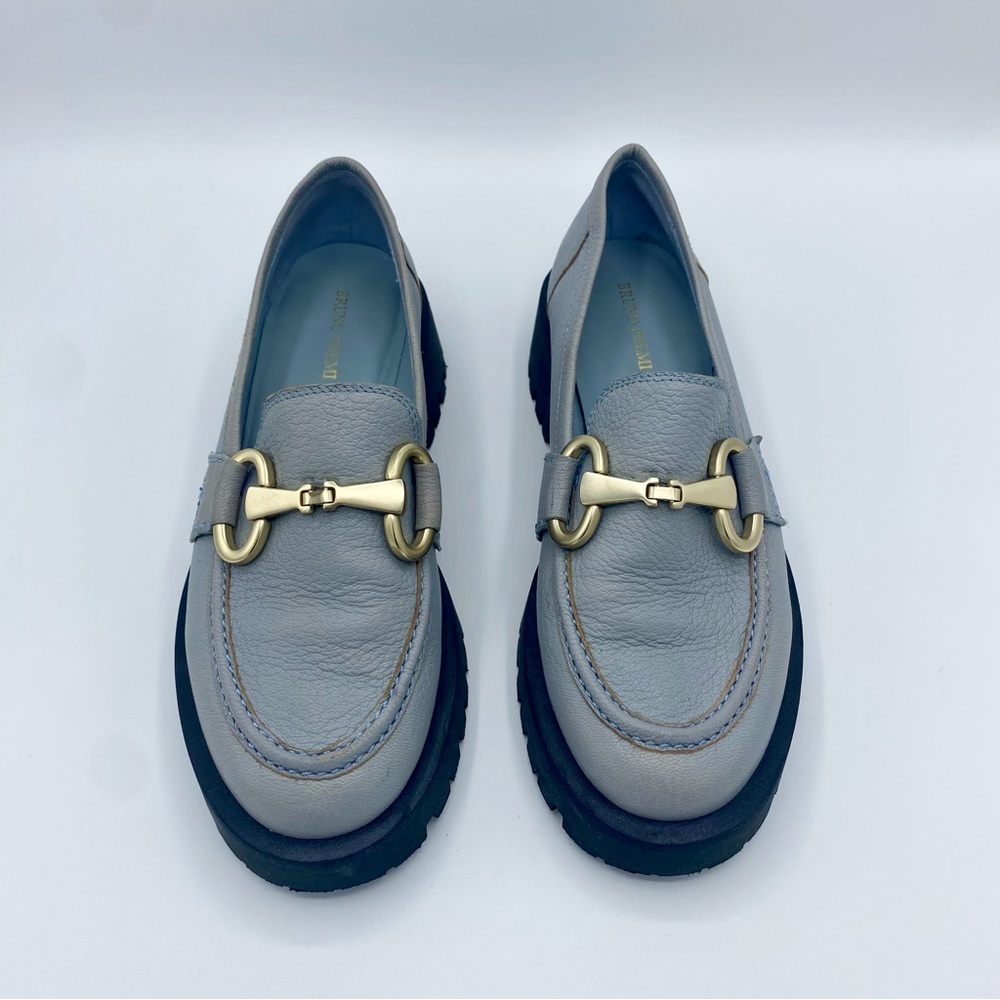Anthropologie Bruno Premi Blue Hardware Platform Loafers Size 38 / US 7.5 - Picture 4 of 15